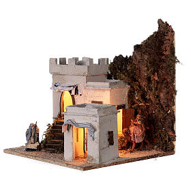 Complete modular Arab setting for Nativity Scene 45x210x35 cm with Neapolitan terracotta characters of 8 cm