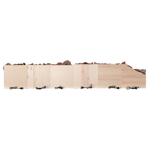 Crèche complète arabe modulaire 45x210x35 cm santons terre cuite 8 cm crèche napolitaine 8