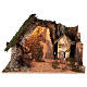 Lighted corner stable with windmill, 10 cm nativity 40x60x35 cm s1