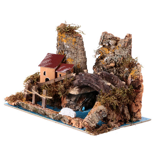 Bridge on lake cm 20x30x15 Nativity cribs 6 cm 8