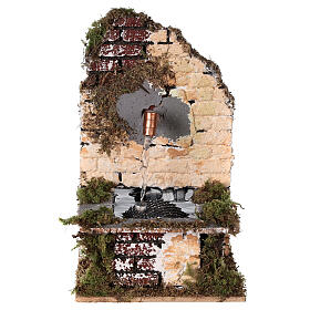 Fountains: Rustic electric fountain with cork wall 15x10x15 cm for Nativity Scene with 12-14 cm characters
