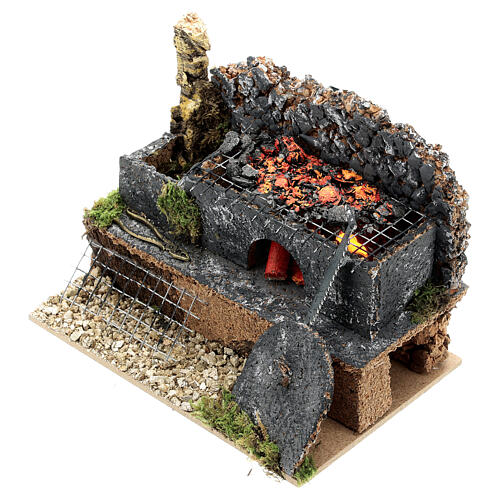 Mini forge for 14-16 cm nativity real fire effect 10x15x10 cm 4