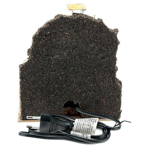 Ofen mit Flamme und Holt für Krippe, 15x15x10 cm 4