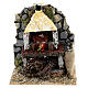 Miniature wood oven brick flame effect bulb 15x15x10 cm nativity 12-14 cm. s1