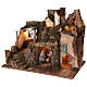 Aldeia com cabana Natividade de Jesus, casas e montanha para presépio figuras altura média 10 cm; medidas: 38x45x30 cm s3