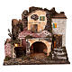 Village with brick walls lights and fire 40x45x30 cm Nativity 10 cm s6