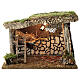 Nativity stable with hayloft and ladder 25x35x20 cm for Nativity Scene with 12-14 cm characters s1