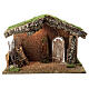 Cabane crèche rustique porte entrouverte fenil 30x40x20 cm santons 12-14 cm s1