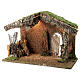 Cabane crèche rustique porte entrouverte fenil 30x40x20 cm santons 12-14 cm s2