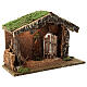 Cabane crèche rustique porte entrouverte fenil 30x40x20 cm santons 12-14 cm s3