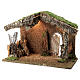Wood nativity stable rustic unhinged door hay 30x40x20 cm figures 12-14 cm s2