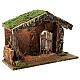 Wood nativity stable rustic unhinged door hay 30x40x20 cm figures 12-14 cm s3