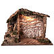 Cabana rústica iluminada madeira e cortiça para presépio com figuras altura média 12-16 cm; medidas: 38x50x24 cm s1