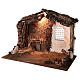 Lighted nativity stable 8-10 cm statues roof moss 40x60x35 cm s2