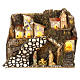 Aldeia Natividade iluminada montanha e moinho para presépio com figuras de altura média 6 cm; medidas: 28x15x20 cm s1