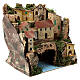 Rustic town lighted river underneath nativity 25x25x20 cm s3