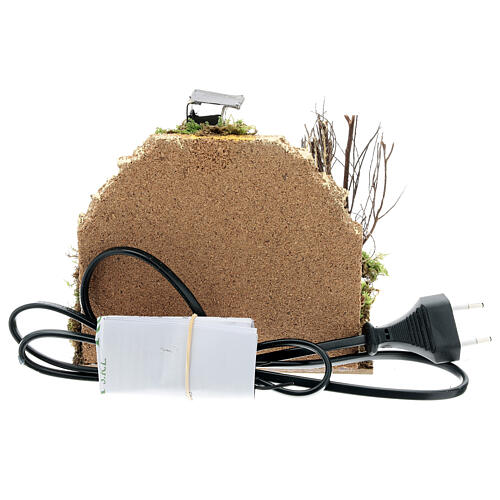 Piec na drewno na zewnątrz z lampą, EFEKT PŁOMIENIA, 12x15x10 cm, do szopki 10-12 cm 4