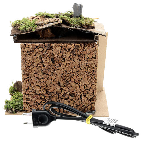 Piec z akcesoriami do domku, z efektem płomienia, 20x20x15 cm, szopka 12 cm 4