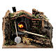 Wood-fire oven with pizza FLAME EFFECT 10x15x10 cm for Nativity Scene with 6-8 cm characters s1
