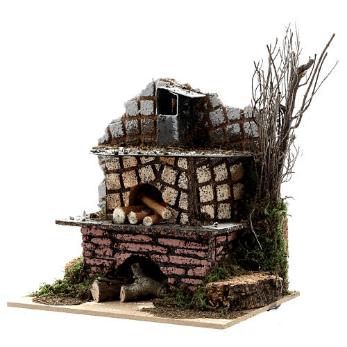 Outdoor oven with FLAME EFFECT light 15x15x10 cm for Nativity Scene with 10-12 cm characters 2