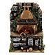 Wood-fired oven with wall and FLAME EFFECT light 15x10x5 cm for Nativity Scene with 8-10 cm characters s1