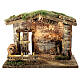 Cabana iluminada Natividade com cerca para presépio com figuras altura média 12 cm; medidas: 24x33x18 cm s1