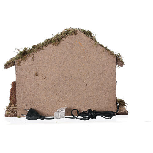 Hütte mit Ofen für Krippe, 35x15x25 cm 6