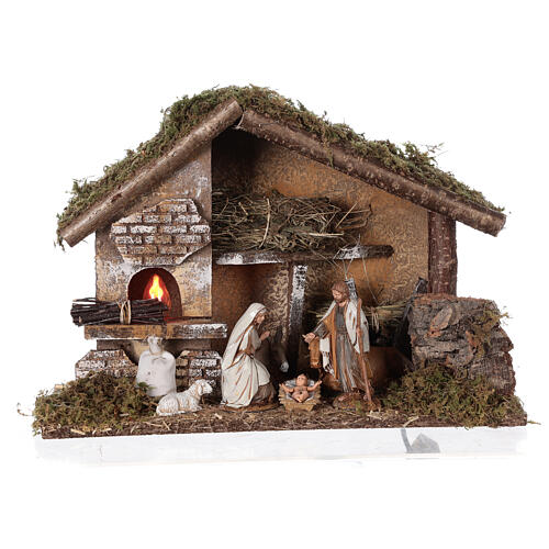 Stable with oven 35x15x25 cm for Nativity scenes with 10 cm figurines 1