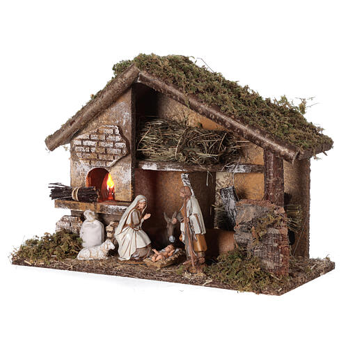 Stable with oven 35x15x25 cm for Nativity scenes with 10 cm figurines 3