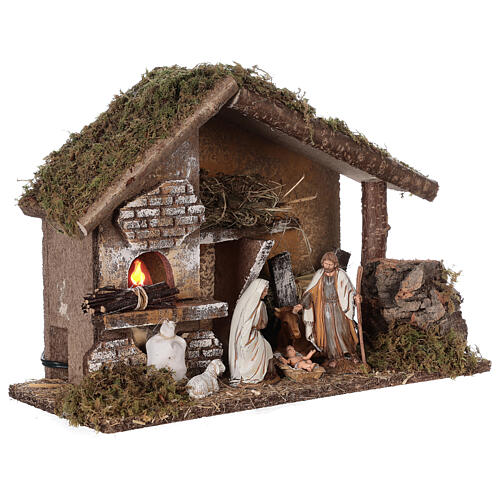 Stable with oven 35x15x25 cm for Nativity scenes with 10 cm figurines 4
