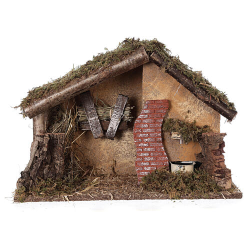 Stable with fountain 35x15x25 cm for Nativity scenes with 10 cm figurines 5