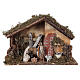 Stable with fountain 35x15x25 cm for Nativity scenes with 10 cm figurines s1