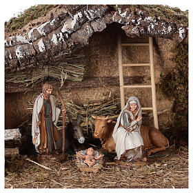 Stables and grottos: Stable with fence and trees 55x25x20 cm for Nativity scenes with 10 cm figurines Stables and grottos: Stable with fence and trees 55x25x20 cm for Nativity scenes with 10 cm figurines