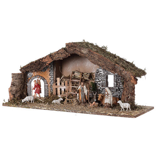 Barn with arch 25x55x20 cm for Nativity scenes with 10 cm figurines 4