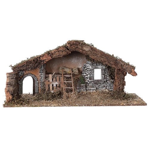 Barn with arch 25x55x20 cm for Nativity scenes with 10 cm figurines 6