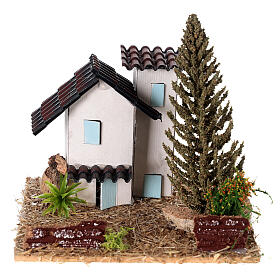 Casas em miniatura estilo provençal para presépio 13x13x13 cm