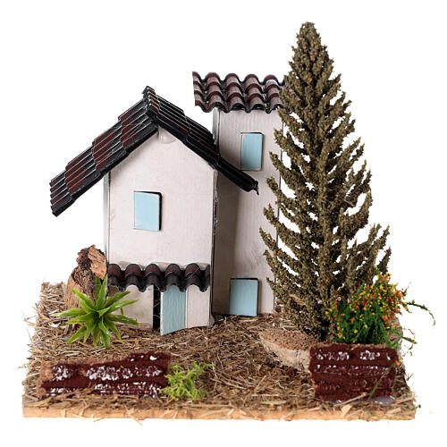 Casas em miniatura estilo provençal para presépio 13x13x13 cm 1