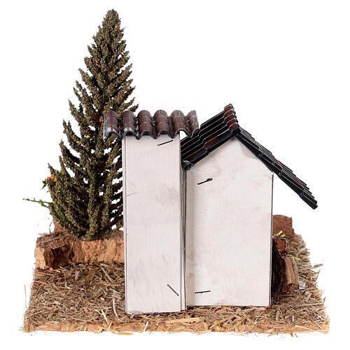 Casas em miniatura estilo provençal para presépio 13x13x13 cm 4