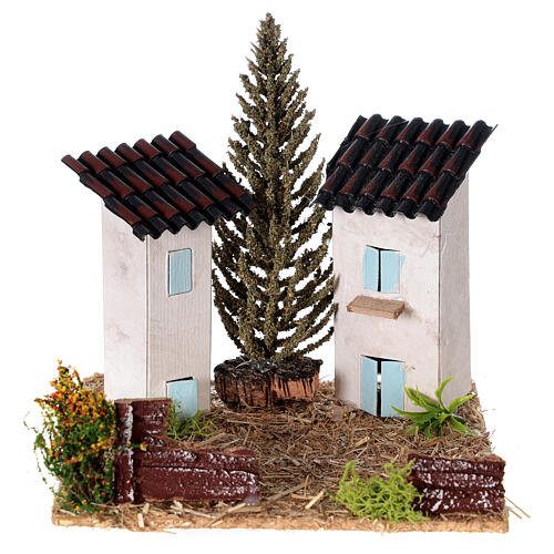 Dwa domy w stylu prowansalskim, 10x10x10 cm, do szopki 1