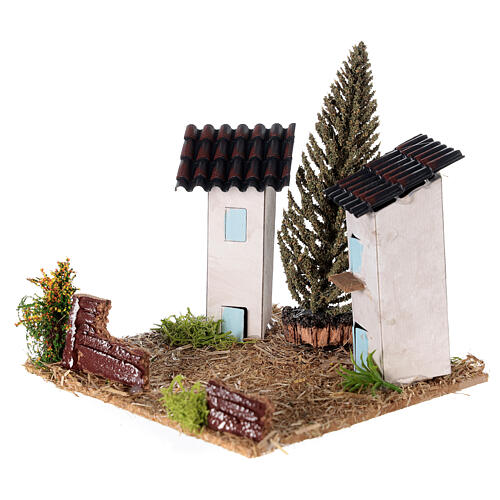 Couple of houses provençal style 10x10x10 cm for Nativity scene 2