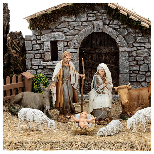 Fazenda estilo provençal com figuras presépio de Natal altura média 10 cm; medidas: 55x24x21 cm 2