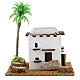 Arabic style cottage with palm tree for Nativity scene, size 13x12x15cm s1