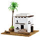 Arabic style cottage with palm tree for Nativity scene, size 13x12x15cm s2