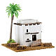 Arabic style cottage with palm tree for Nativity scene, size 13x12x15cm s3