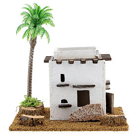 Casa estilo árabe com palmeira; medidas: 13x12x15 cm