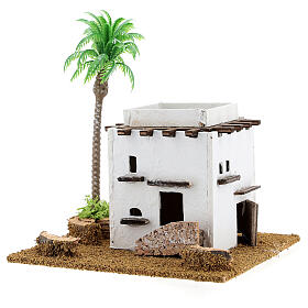Casa estilo árabe com palmeira; medidas: 13x12x15 cm