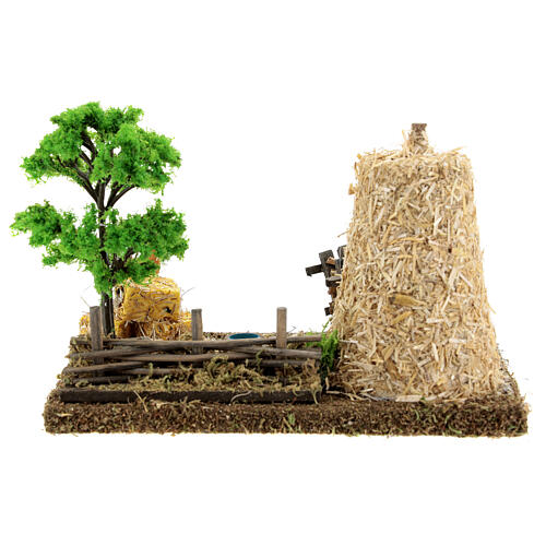 Nativity scene 10cm: vegetable garden corner with barn 19x15x13 cm 4