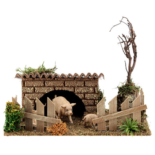 Do-it-yourself Nativity scene pig pen 19x16x16 cm 1