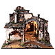 Borgo medievale 55x80x50 cm con specchio e statue 12 cm s10