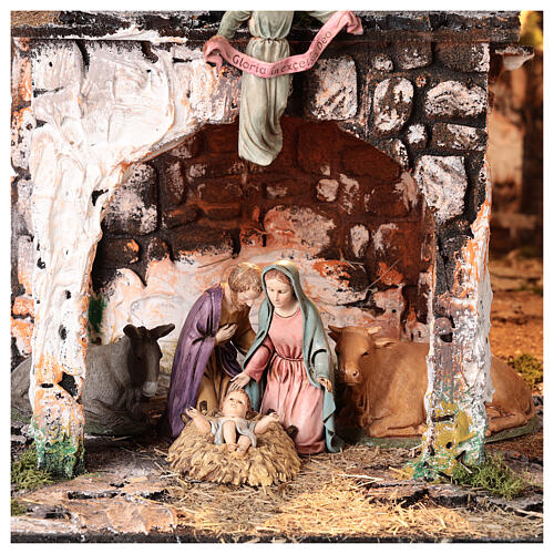 Osada średniowieczna z lustrem i figurkami 12 cm, 55x80x50 cm 2